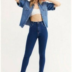 NWT Rolla’s East Coast Ankle High Rise Skinny Stretch Jeans Rolla Blue Sz 28